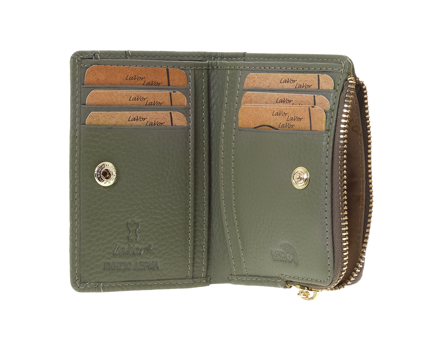 LaVor 1-6097 Γυναικείο Δερμάτινο Πορτοφόλι με Rfid Χακί