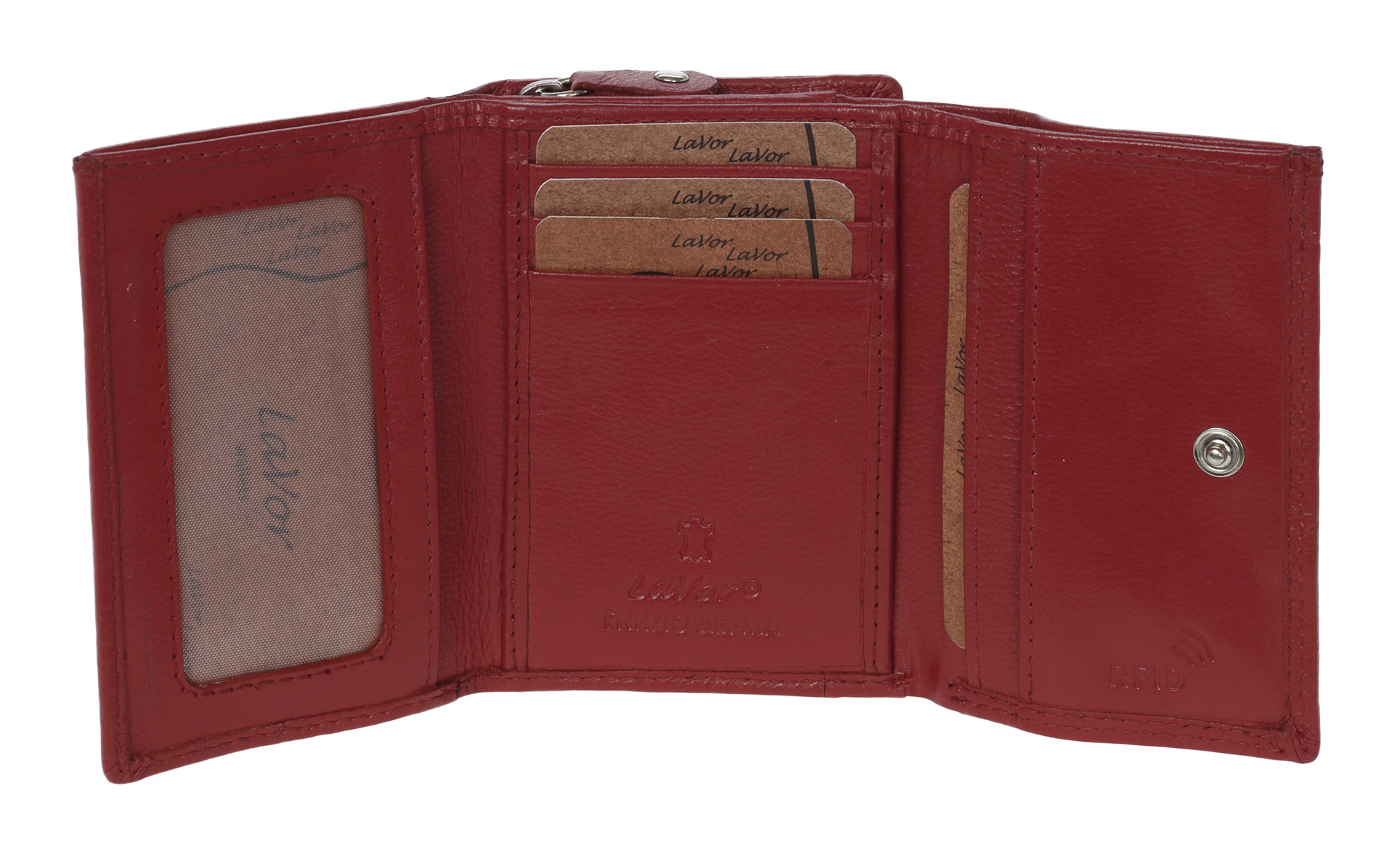 LaVor 1-7229 Ανδρικό Δερμάτινο Πορτοφόλι με RFID Κόκκινο LaVor 1-7229 Ανδρικό Δερμάτινο Πορτοφόλι με RFID Κόκκινο
