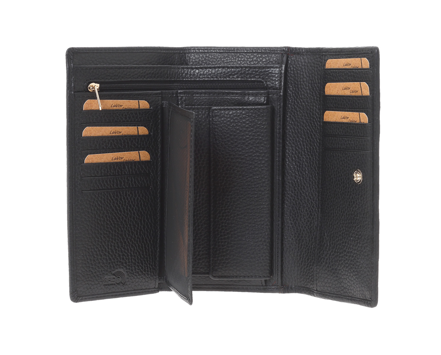 LaVor 1-6164 Γυναικείο Δερμάτινο Πορτοφόλι με Rfid Μαύρο