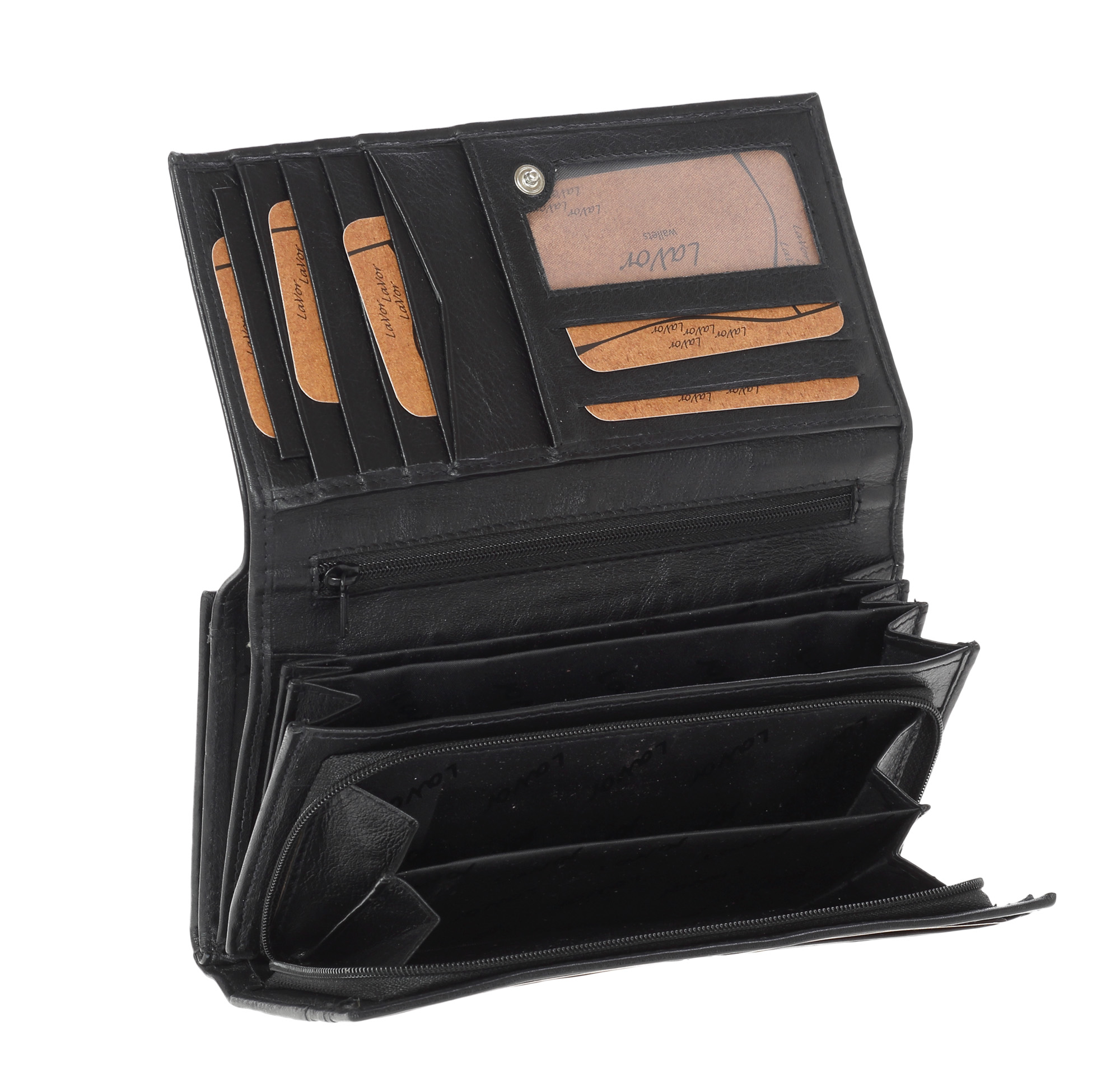 LaVor 1-3079 Γυναικείο Δερμάτινο Πορτοφόλι με RFID Μαύρο