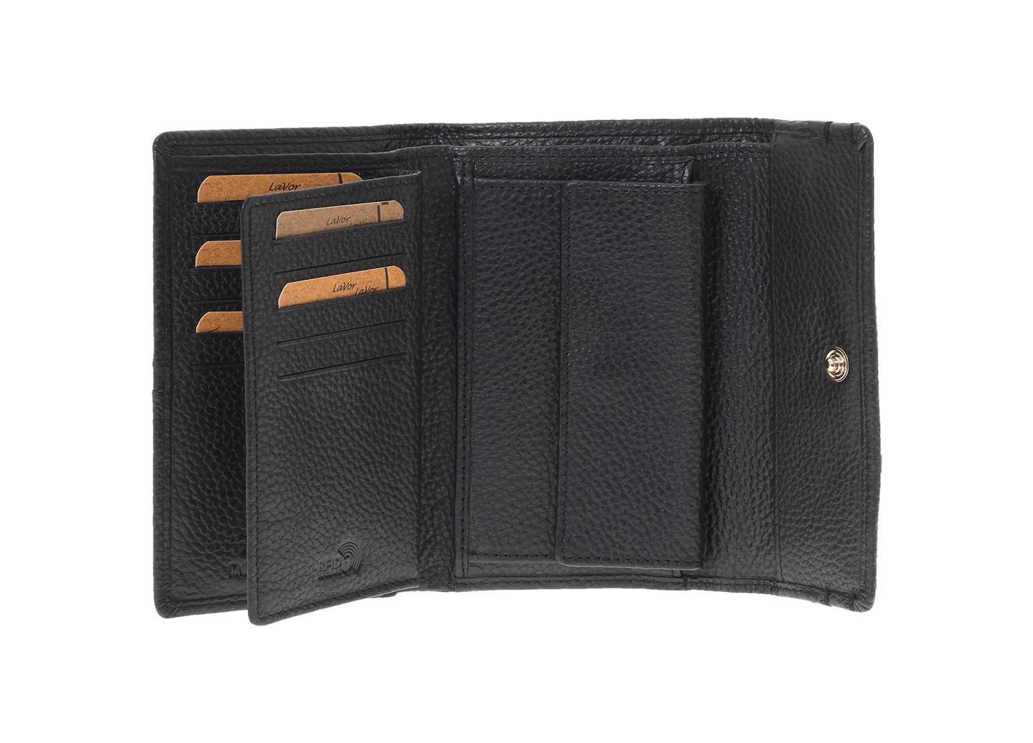 LaVor 1-6157 Γυναικείο Δερμάτινο Πορτοφόλι με Rfid Μαύρο