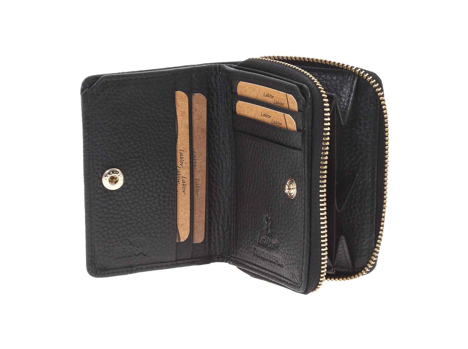 LaVor 1-6165 Γυναικείο Δερμάτινο Πορτοφόλι με Rfid Μαύρο
