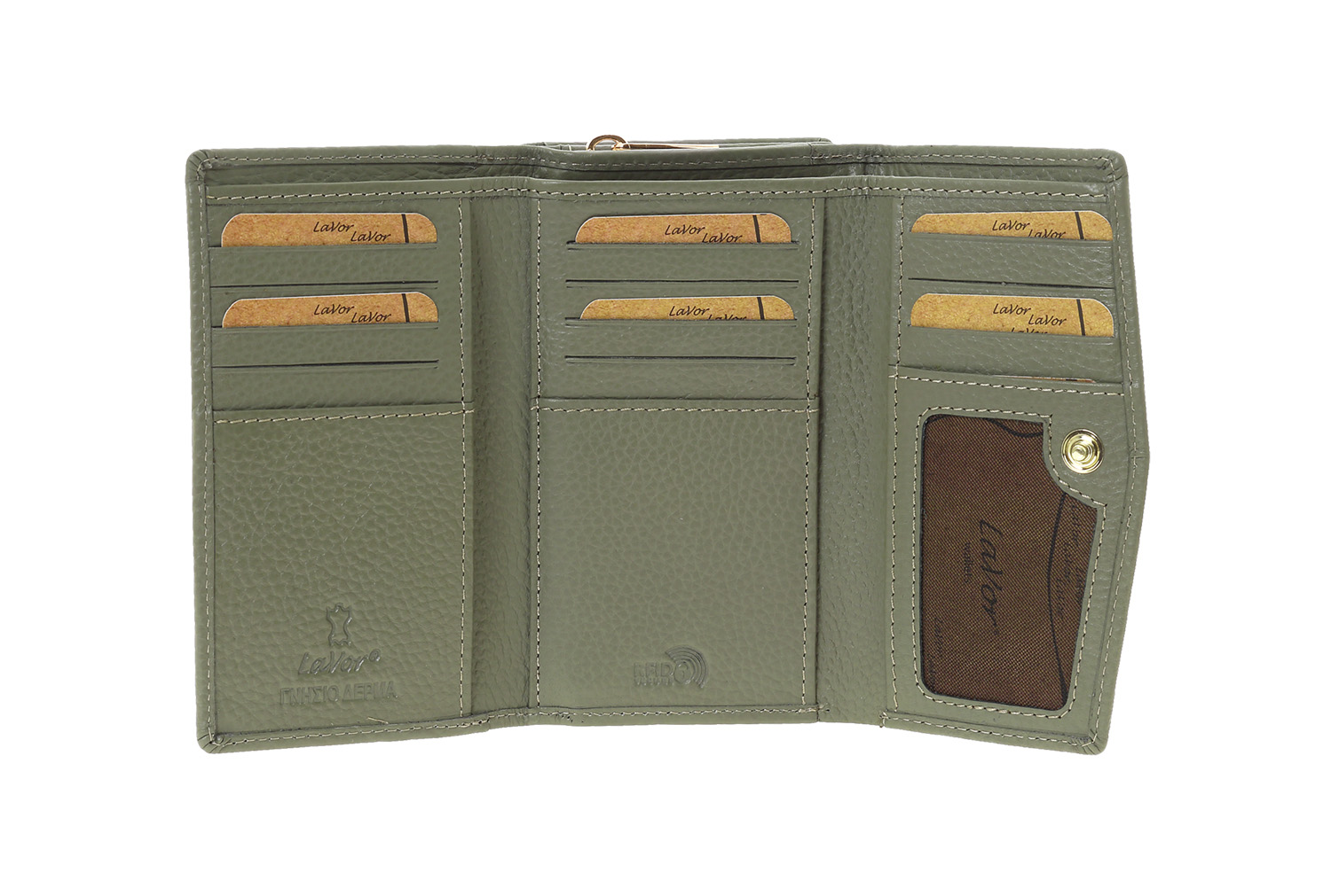 LaVor 1-6019 Γυναικείο Δερμάτινο Πορτοφόλι με Rfid Χακί