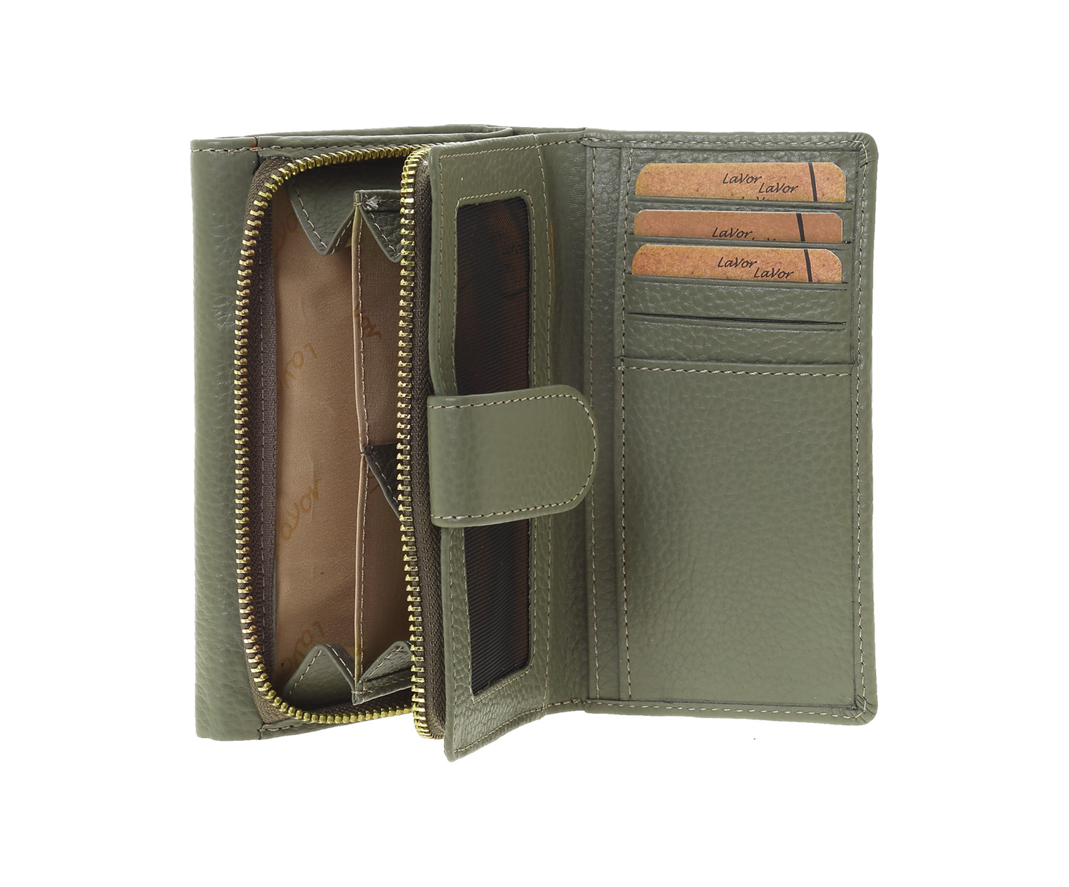 LaVor 1-6158 Γυναικείο Δερμάτινο Πορτοφόλι με Rfid Χακί