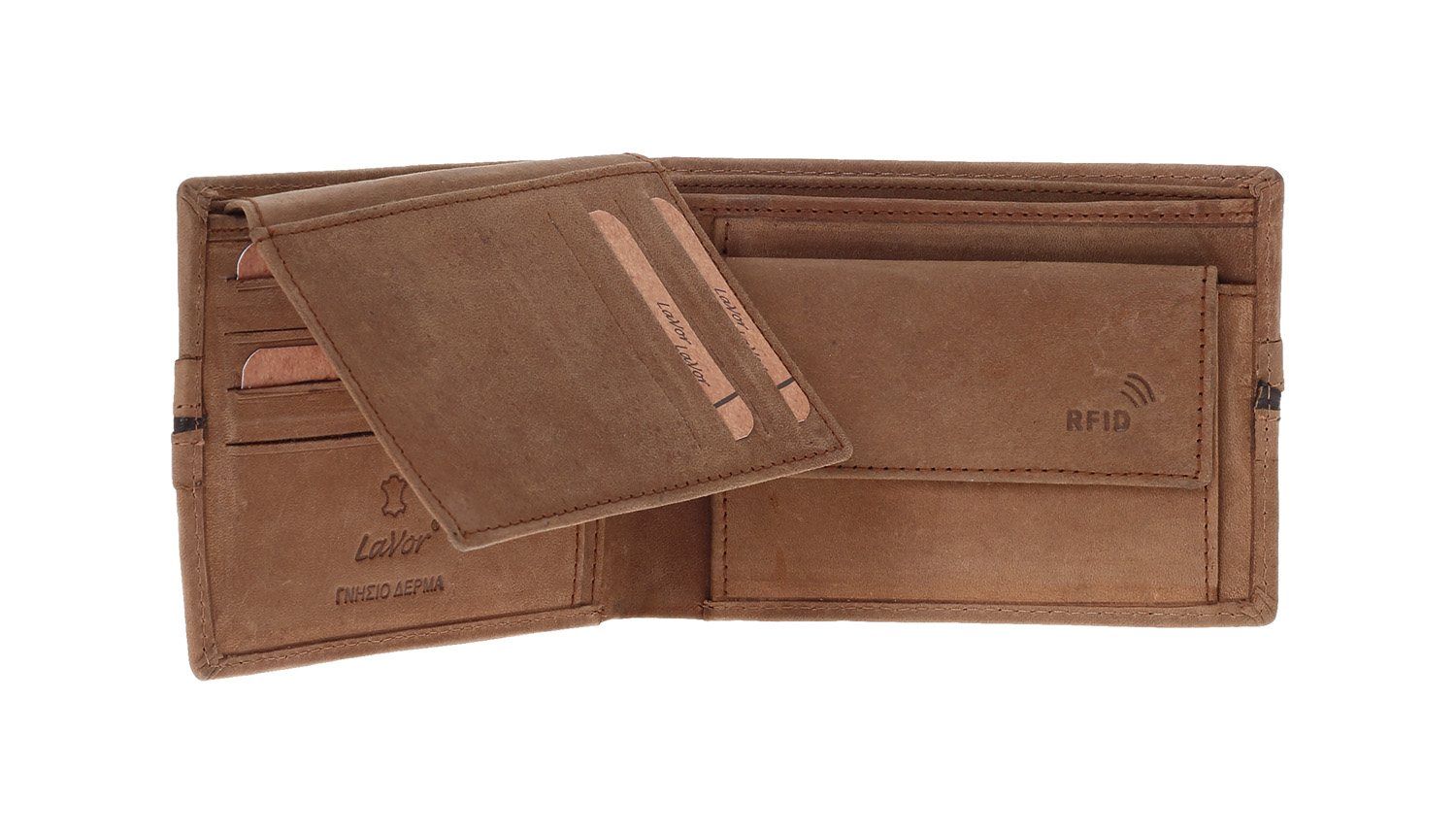 LaVor 1-3836 Ανδρικό Δερμάτινο Πορτοφόλι με RFID Crunch