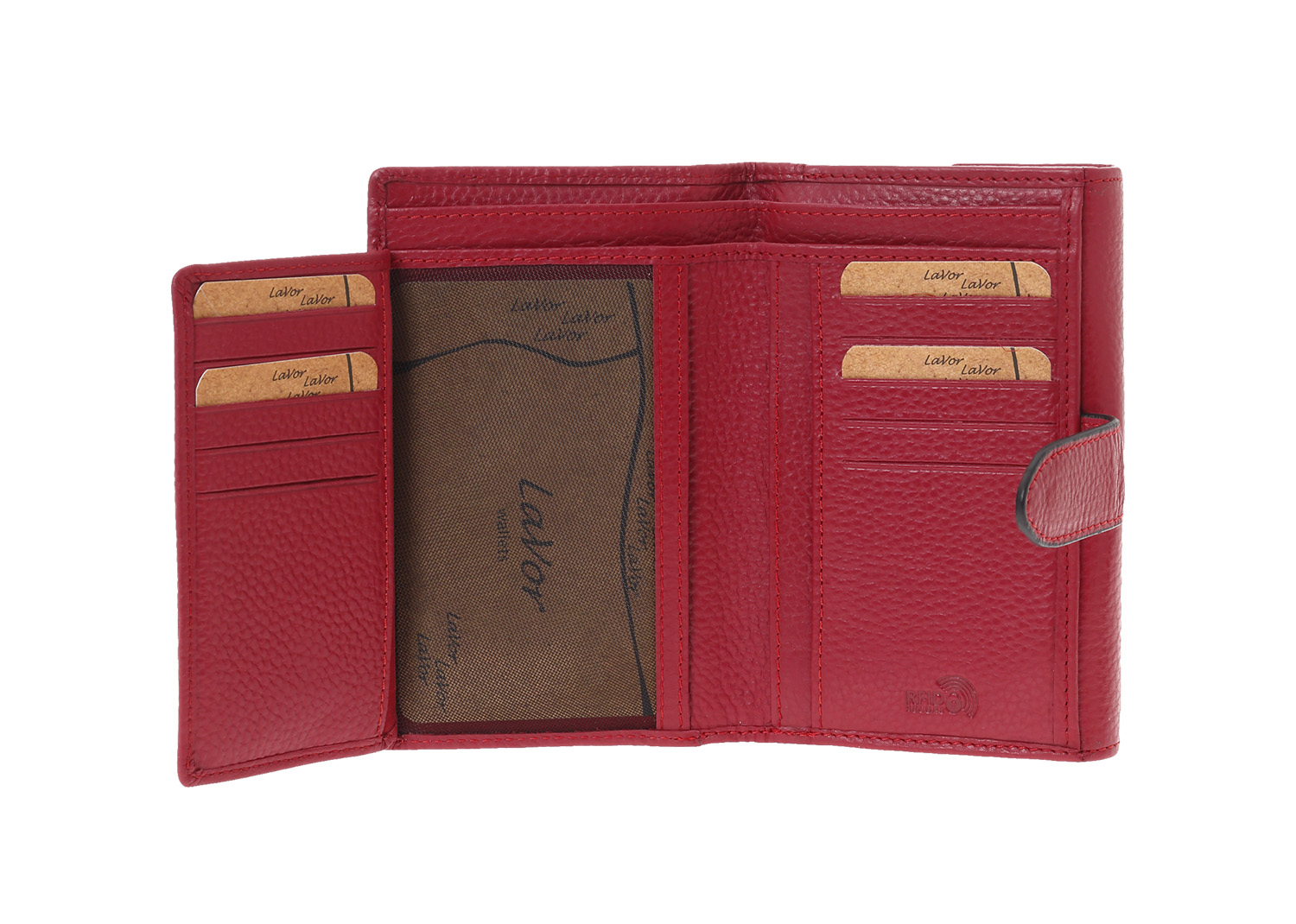 LaVor 1-6161 Γυναικείο Δερμάτινο Πορτοφόλι με Rfid Κόκκινο