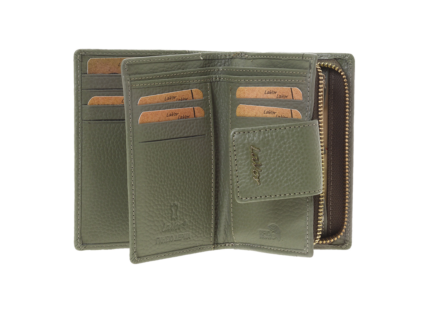 LaVor 1-6163 Γυναικείο Δερμάτινο Πορτοφόλι με Rfid Χακί LaVor 1-6163 Γυναικείο Δερμάτινο Πορτοφόλι με Rfid Χακί