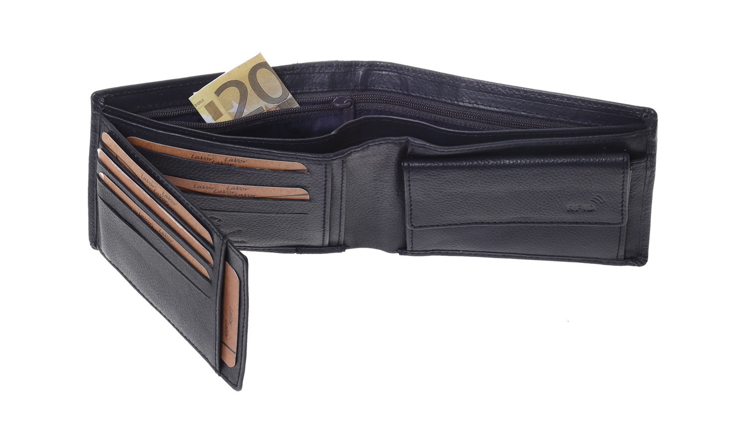 LaVor 1-3832 Ανδρικό Δερμάτινο Πορτοφόλι με RFID Μπλε