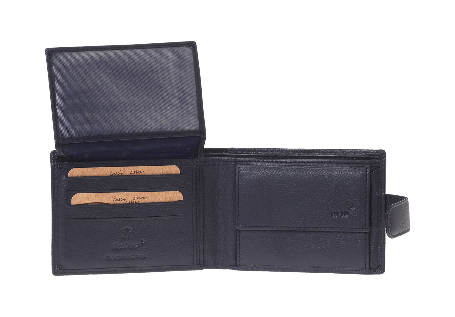 LaVor 1-3835 Ανδρικό Δερμάτινο Πορτοφόλι με RFID Μπλε