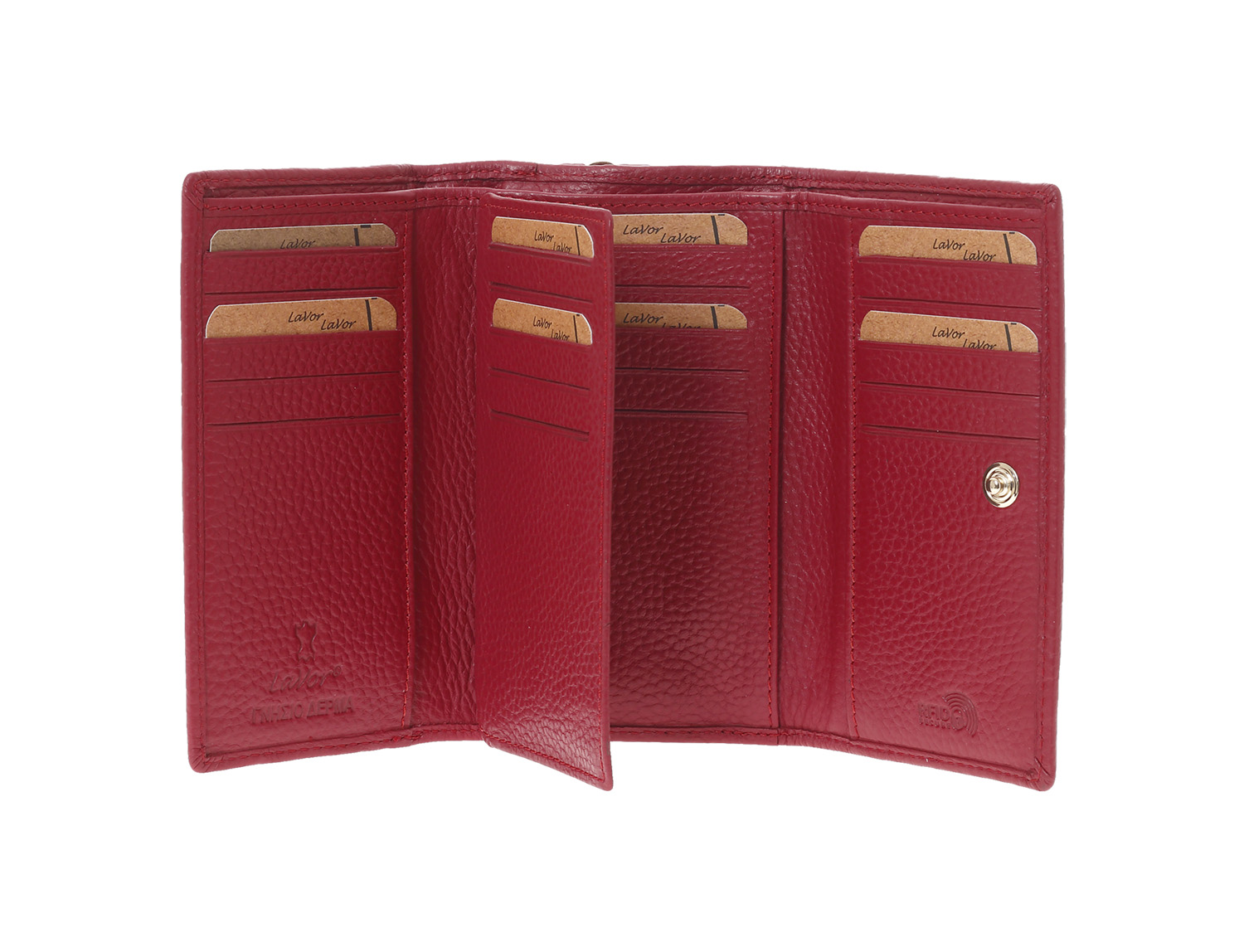 LaVor 1-6156 Γυναικείο Δερμάτινο Πορτοφόλι με Rfid Κόκκινο