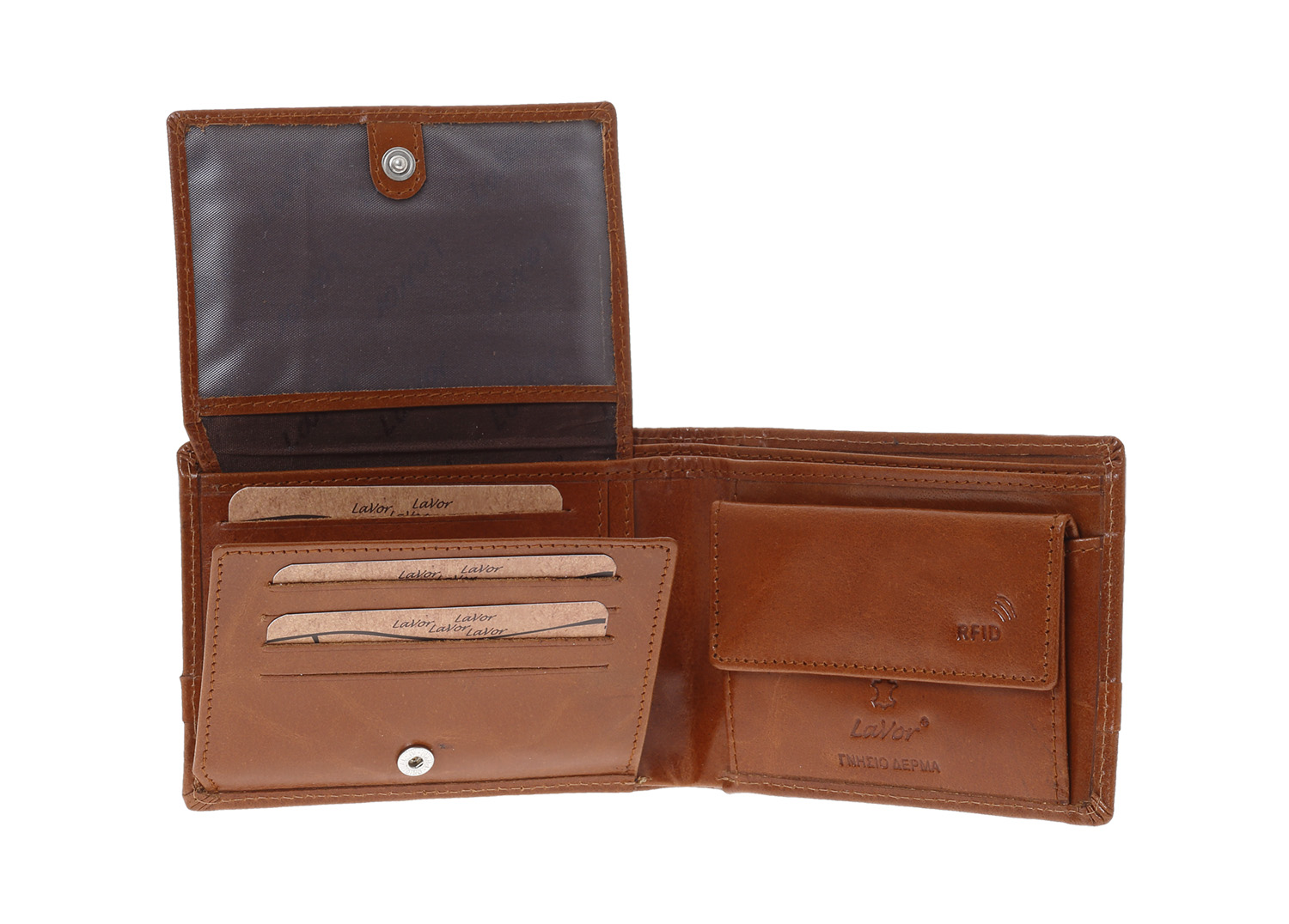 LaVor 1-3833 Ανδρικό Δερμάτινο Πορτοφόλι με RFID Κονιακ LaVor 1-3833 Ανδρικό Δερμάτινο Πορτοφόλι με RFID Κονιακ