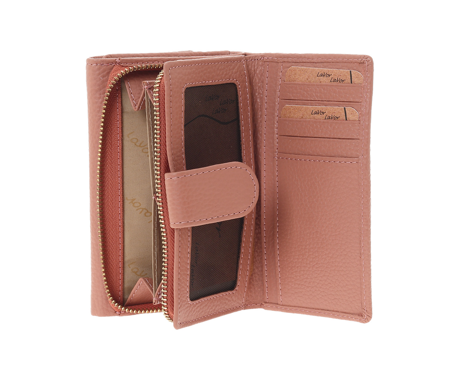 LaVor 1-6019 Γυναικείο Δερμάτινο Πορτοφόλι με Rfid Ροζ
