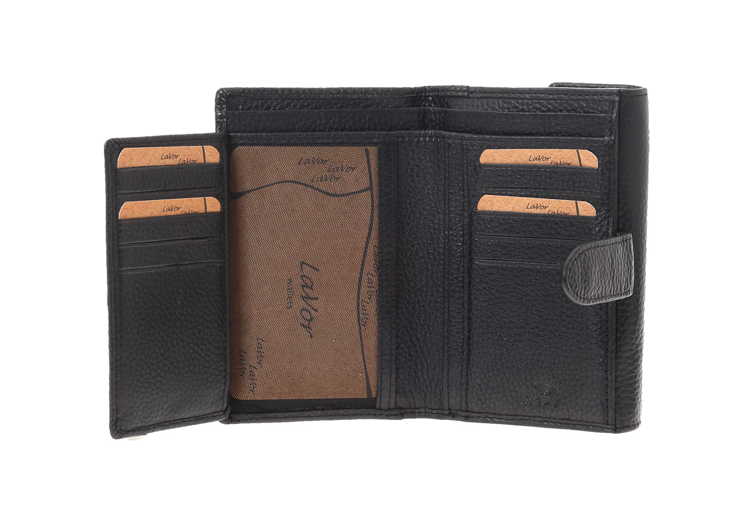 LaVor 1-6161 Γυναικείο Δερμάτινο Πορτοφόλι με Rfid Μαύρο