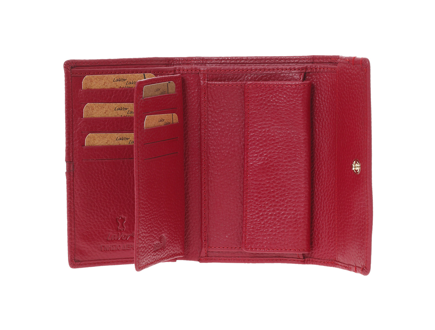 LaVor 1-6157 Γυναικείο Δερμάτινο Πορτοφόλι με Rfid Κόκκινο