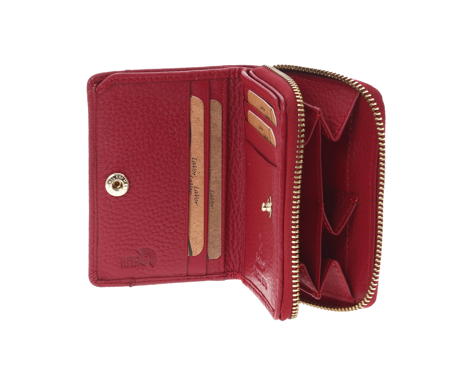 LaVor 1-6165 Γυναικείο Δερμάτινο Πορτοφόλι με Rfid Κόκκινο