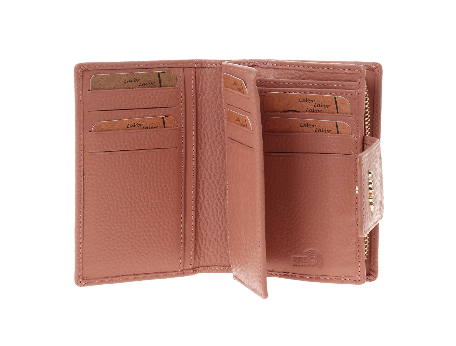 LaVor 1-6163 Γυναικείο Δερμάτινο Πορτοφόλι με Rfid Ροζ