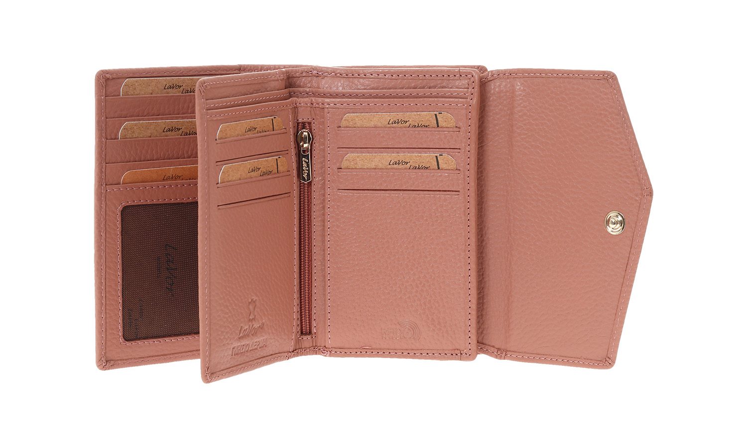 LaVor 1-6000 Γυναικείο Δερμάτινο Πορτοφόλι με Rfid Ροζ LaVor 1-6000 Γυναικείο Δερμάτινο Πορτοφόλι με Rfid Ροζ