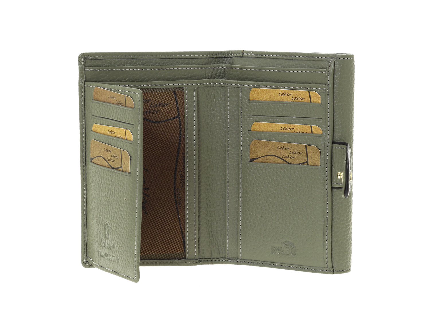 LaVor 1-6038 Γυναικείο Δερμάτινο Πορτοφόλι με Rfid Χακί