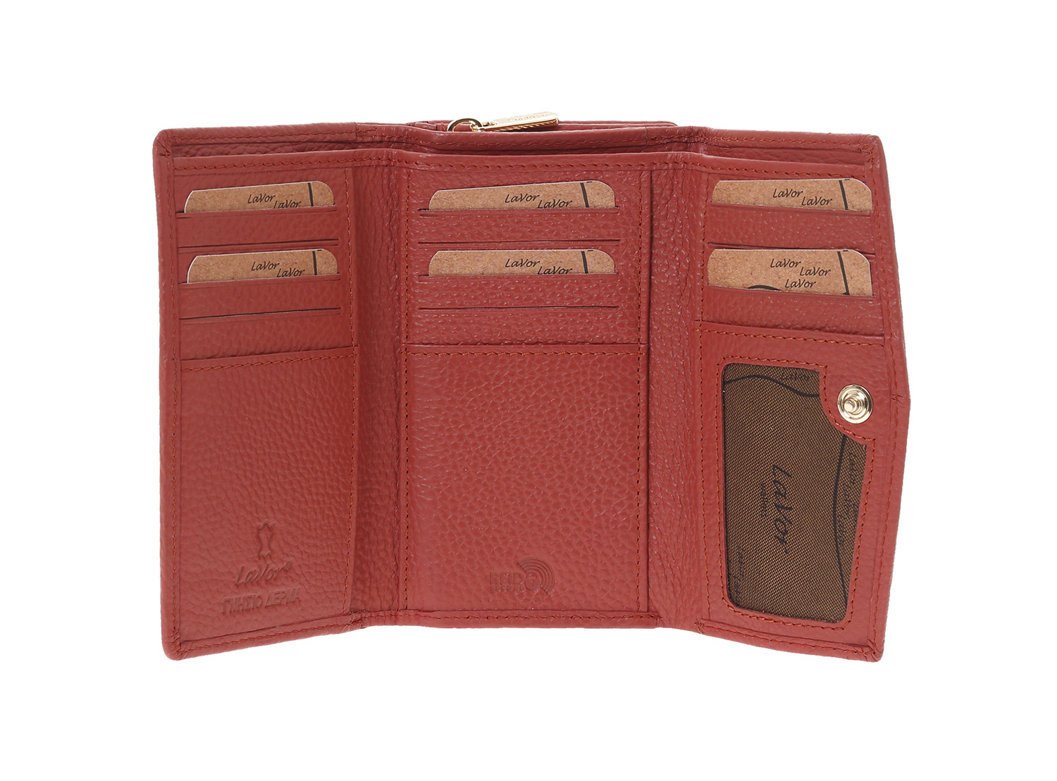 LaVor 1-6019 Γυναικείο Δερμάτινο Πορτοφόλι με Rfid Τερακότα