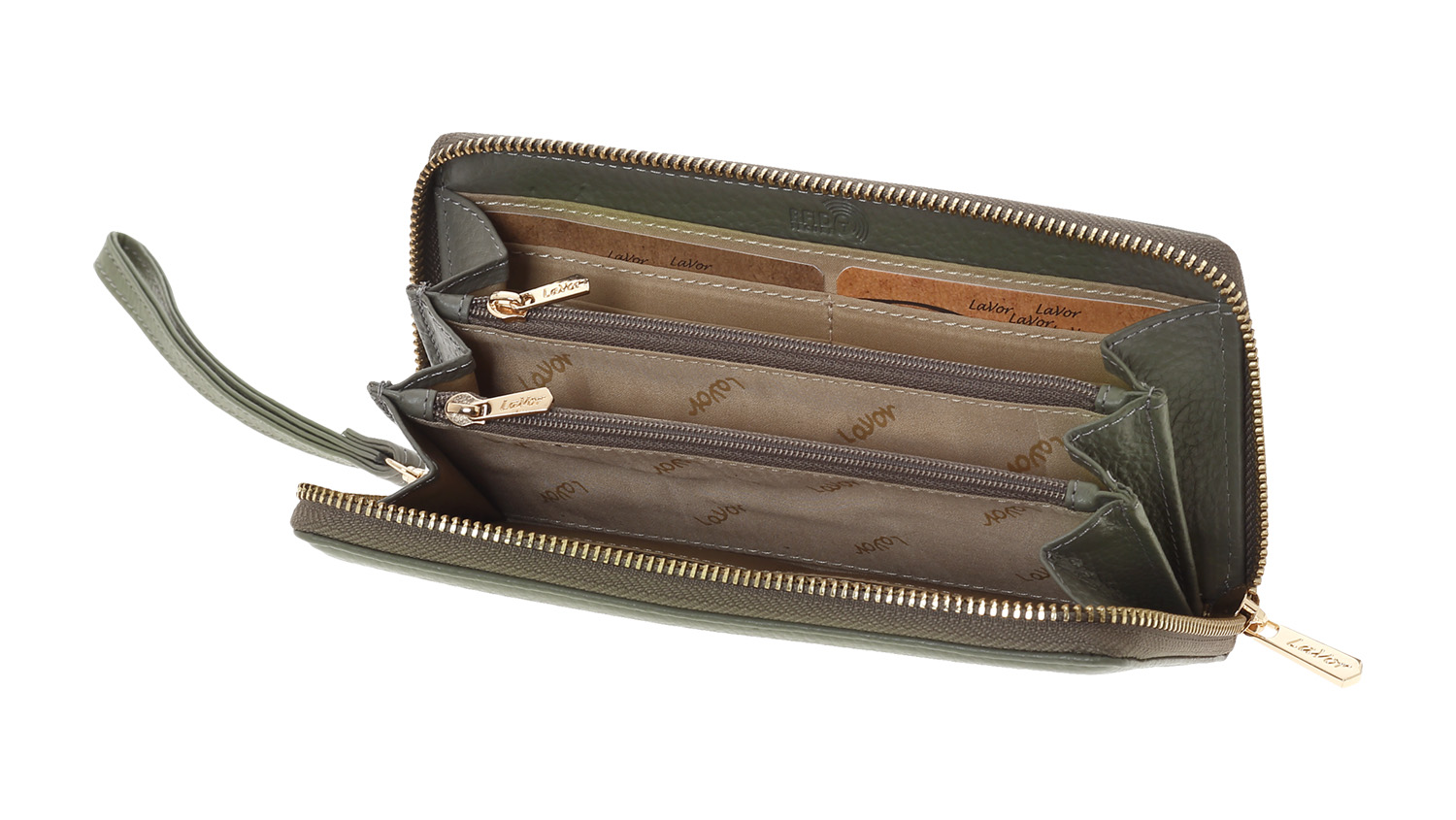 LaVor 1-6160 Γυναικείο Δερμάτινο Πορτοφόλι με Rfid Χακί