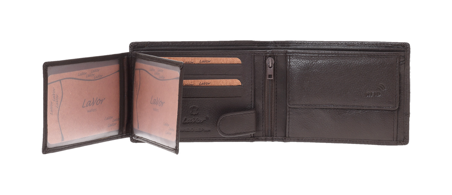 LaVor 1-3838 Ανδρικό Δερμάτινο Πορτοφόλι με RFID Καφε