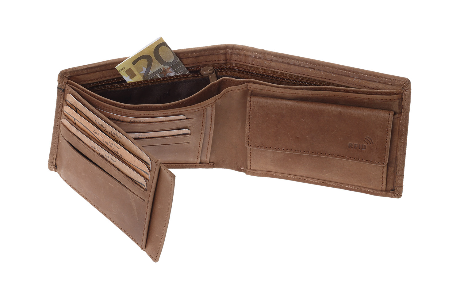 LaVor 1-3837 Ανδρικό Δερμάτινο Πορτοφόλι με RFID Crunch