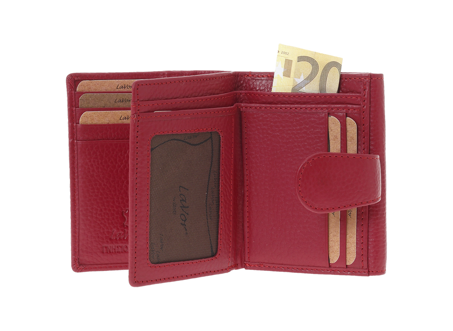 LaVor 1-6162 Γυναικείο Δερμάτινο Πορτοφόλι με Rfid Κόκκινο