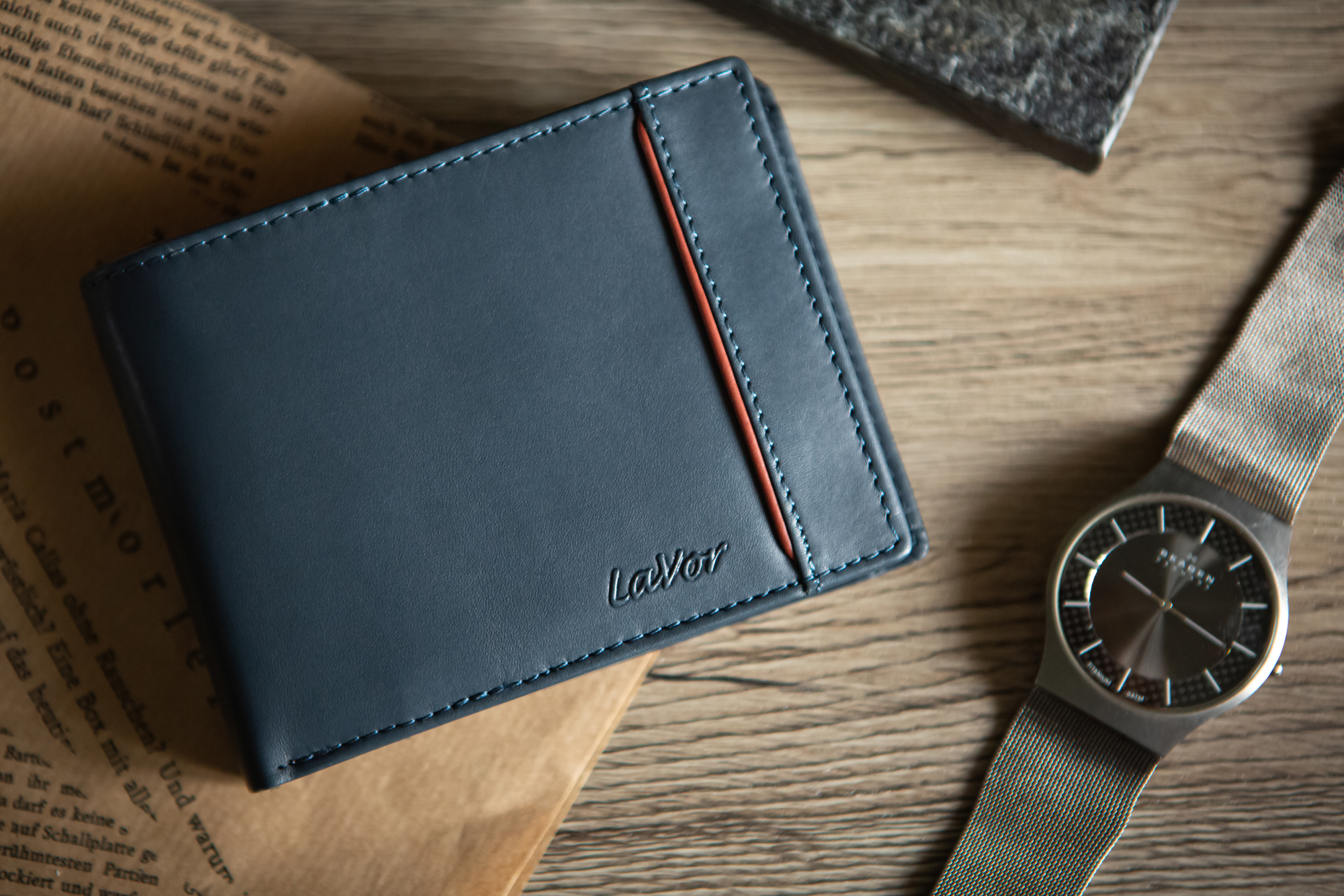 LaVor 1-5114 Ανδρικό Δερμάτινο Πορτοφόλι Μπλε