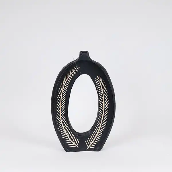 ΒΑΖΟ ΞΥΛΟ ΜΑΥΡΟ 26x7x40cm