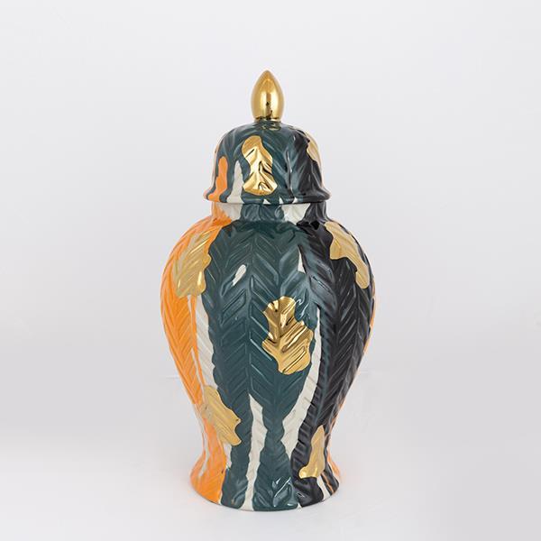 BAΖΟ ΚΕΡΑΜΙΚΟ ΜΕ ΚΑΠΑΚΙ TEΡΡΑΚΟΤΤΑ – ΠΡΑΣΙΝΟ – ΧΡΥΣΟ 23x23x44.5cm