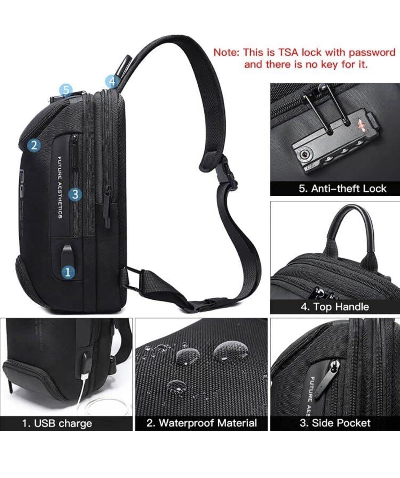 Τσαντάκι ώμου χιαστί crossbody Bange 7082 μαύρο