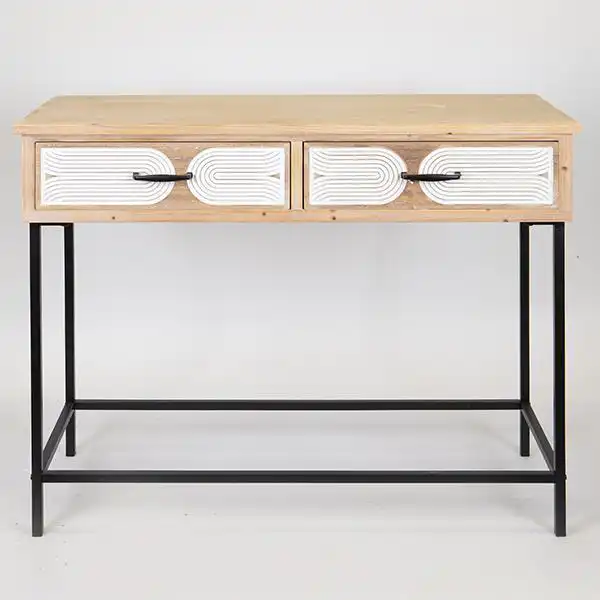 ΚΟΝΣΟΛΑ ΞΥΛΙΝΗ NATURAL – ΛΕΥΚΗ 100x41x80.5cm ΚΟΝΣΟΛΑ ΞΥΛΙΝΗ NATURAL – ΛΕΥΚΗ 100x41x80.5cm