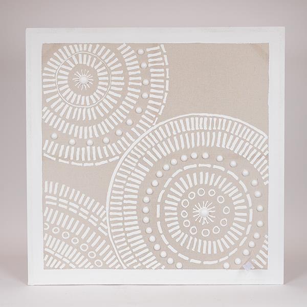 ΠΙΝΑΚΑΣ ΚΑΜΒΑΣ ΚΥΚΛΟΙ ΜΠΕΖ – ΛΕΥΚΟΣ 80x3x80cm