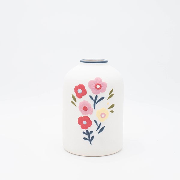 ΒΑΖΟ ΚΕΡΑΜΙΚΟ ΛΕΥΚΟ-ΜΕ ΛΟΥΛΟΥΔΙΑ 12.8×13.4×19.2cm