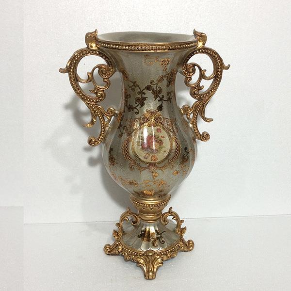 ΒΑΖΟ ΠΟΛΥΡΕΖΙΝ ΓΚΡΙ – ΧΡΥΣΟ 31.5x21x48cm