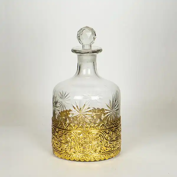 ΚΑΡΑΦΑ ΓΥΑΛΙΝΗ – ΜΕΤΑΛΛΙΚΗ ΧΡΥΣΗ 13x24cm