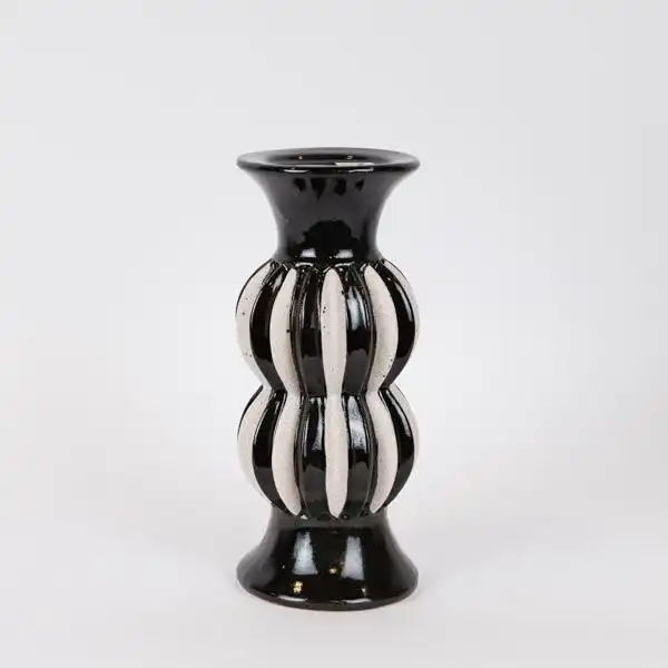 ΚΗΡΟΠΗΓΙΟ ΚΕΡΑΜΙΚΟ ΜΑΥΡΟ-ΛΕΥΚΟ 11.8×11.8x28cm ΚΗΡΟΠΗΓΙΟ ΚΕΡΑΜΙΚΟ ΜΑΥΡΟ-ΛΕΥΚΟ 11.8×11.8x28cm