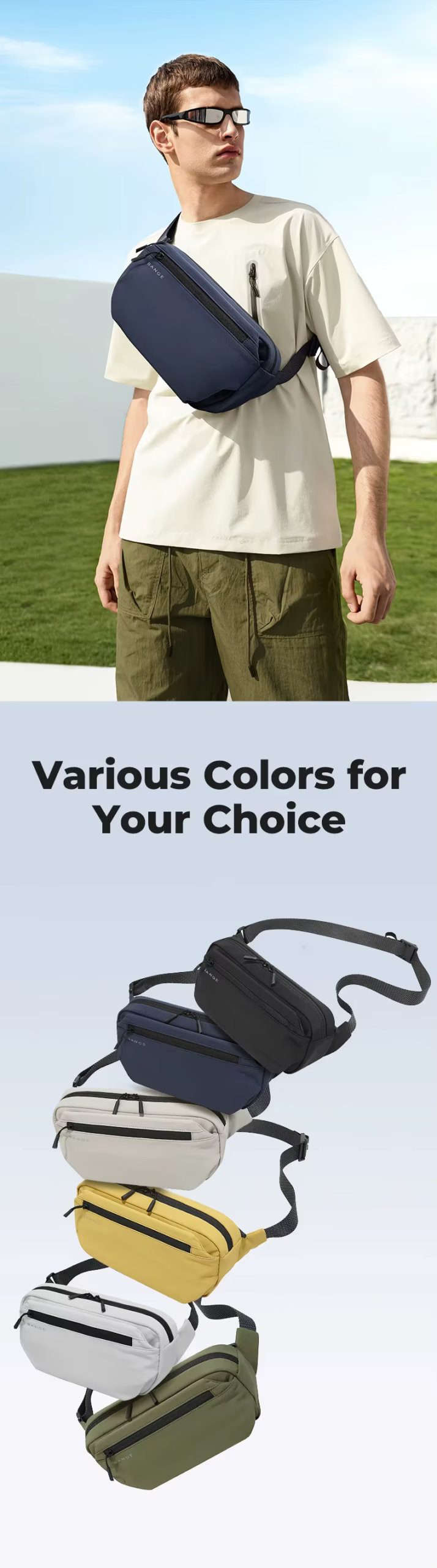 Τσαντάκι μέσης Bange 7851 μαύρο Τσαντάκι μέσης Bange 7851 μαύρο