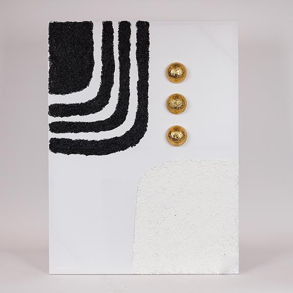 ΠΙΝΑΚΑΣ ΚΑΜΒΑΣ ΑΝΑΓΛΥΦΟ ΣΧΕΔΙΟ ΛΕΥΚΟΣ – ΜΑΥΡΟΣ – ΧΡΥΣΟΣ 60x7x80cm