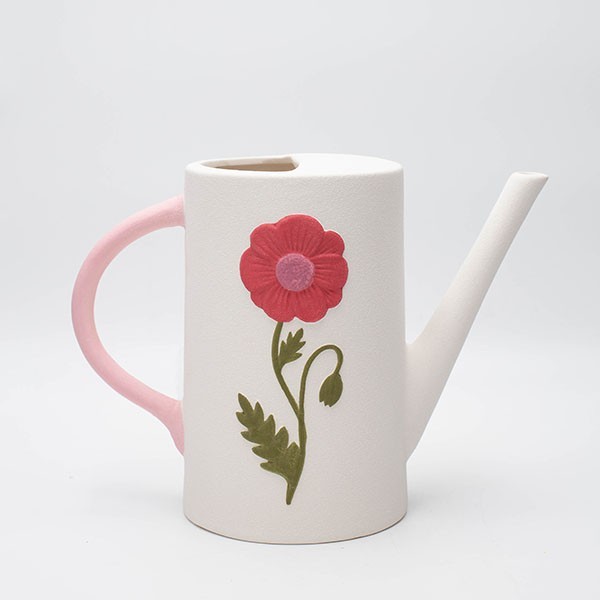 ΒΑΖΟ ΚΑΝΑΤΑ ΜΕ ΛΟΥΛΟΥΔΙ ΠΟΡΣΕΛΑΝΙΝΗ ΛΕΥΚΗ 27.3×12.8×20.1cm