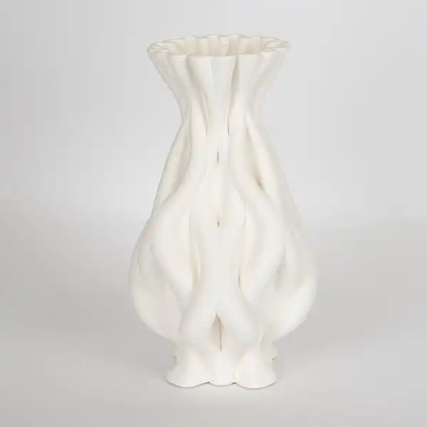 ΒΑΖΟ ΠΟΡΣΕΛΑΝΙΝΟ 3D ΛΕΥΚΟ 15x15x27cm