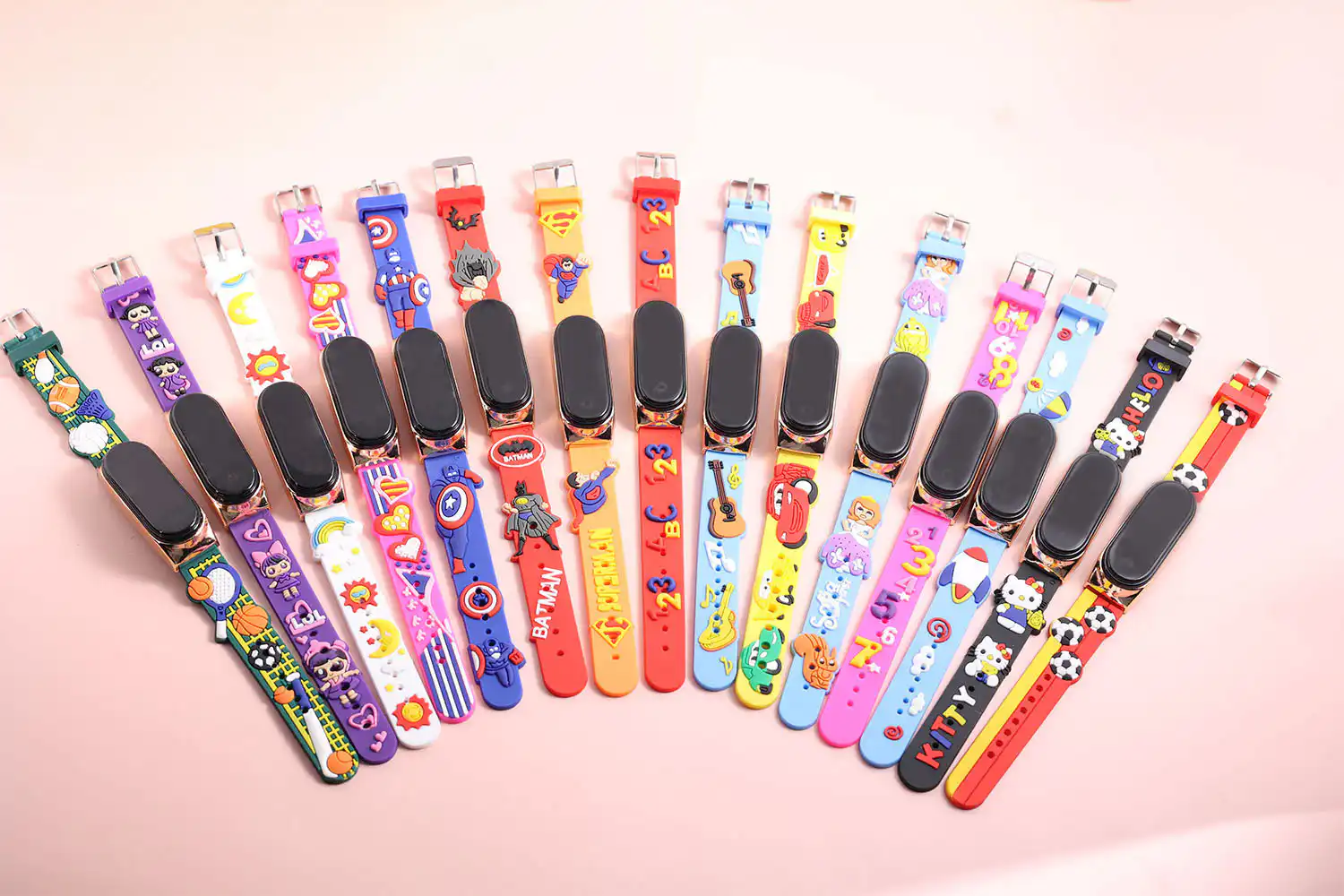 Sequoia Αδιάβροχο Ρολόι LED με Λουράκι Καουτσούκ και Σχέδιο AG-134 ροζ