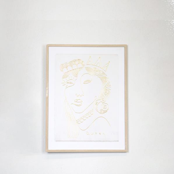 ΠΙΝΑΚΑΣ ΜΕ ΠΛΑΙΣΙΟ ΠΡΟΣΩΠΟ ΛΕΥΚΟΣ – ΧΡΥΣΟΣ 45×2.2x60cm