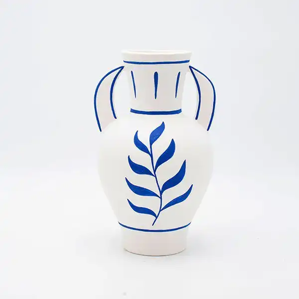 ΒΑΖΟ ΠΟΡΣΕΛΑΝΗ ΛΕΥΚΟ-ΜΠΛΕ 15.2×14.5×21.3cm