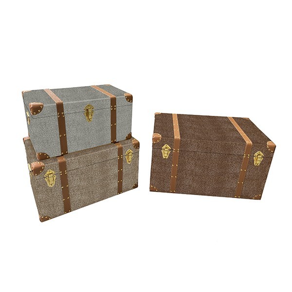 S/3 ΜΠΑΟΥΛΑ ΜΠΕΖ-ΚΑΦΕ-ΓΚΡΙ  63x40x35cm/ 53x34x30cm/ 47x28x25cm