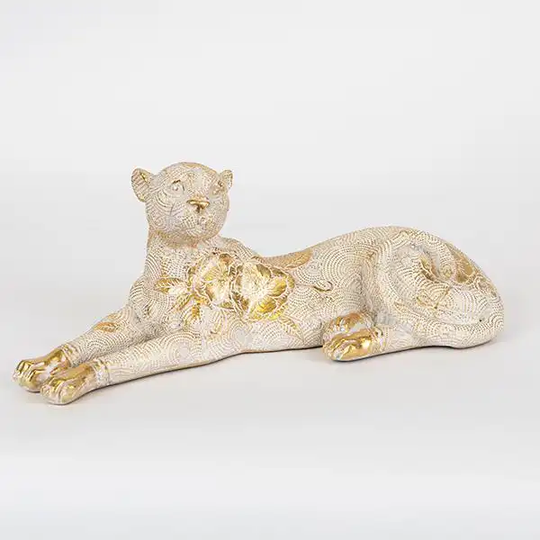 ΛΕΟΠΑΡΔΑΛΗ ΠΟΛΥΡΕΖΙΝ ΛΕΥΚΗ – ΧΡΥΣΗ 32.5×12.8x12cm ΛΕΟΠΑΡΔΑΛΗ ΠΟΛΥΡΕΖΙΝ ΛΕΥΚΗ – ΧΡΥΣΗ 32.5×12.8x12cm