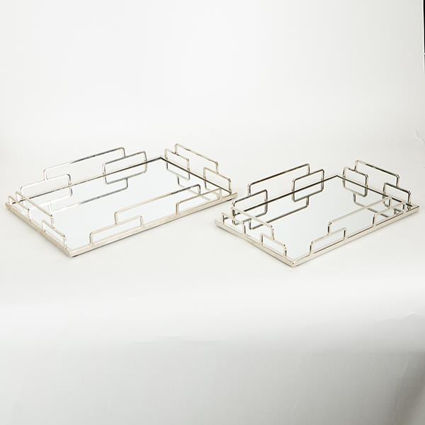 S/2 ΔΙΣΚΟΣ ΜΕΤΑΛΛΙΚΟΣ ΜΕ ΚΑΘΡΕΦΤΗ ΑΣΗΜΙ 35x25x5cm / 30.5×20.5x5cm