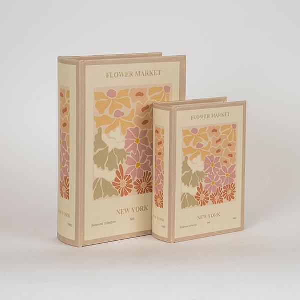 S/2 ΚΟΥΤΙΑ ΒΙΒΛΙΑ ΞΥΛΙΝΑ ΜΠΕΖ 27x19x7cm / 20×14.5×5.2cm