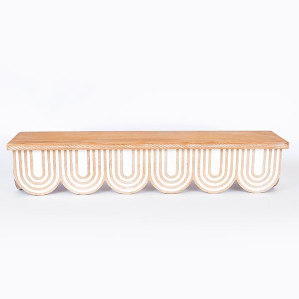 ΡΑΦΙ ΞΥΛΙΝΟ NATURAL – ΛΕΥΚΟ 60x13x12cm