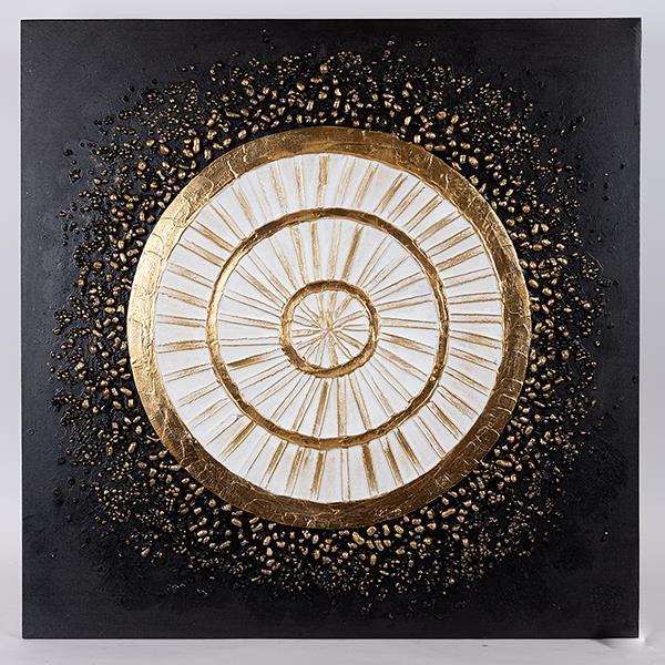 ΠΙΝΑΚΑΣ ΚΑΜΒΑΣ ΚΥΚΛΟΣ ΜΑΥΡΟΣ – ΧΡΥΣΟΣ – ΛΕΥΚΟΣ 80x3x80cm